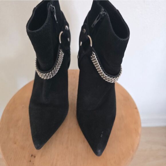Saint Laurent Black Suede Pointed Toe Boots Size 8.5 - Picture 4 of 15